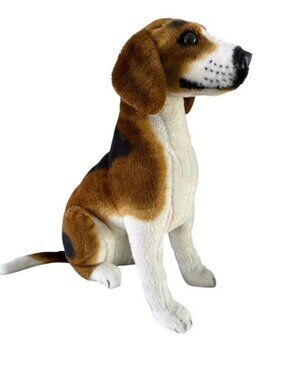 Melissa & Doug 19 inch Beagle Dog Puppy Plush 4852 Realistic Brown White Stuffed